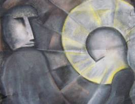 The Way of the Cross; Colored chalk on paper