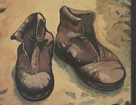 Schuhe; 50x45; Ölfarbe auf Karton